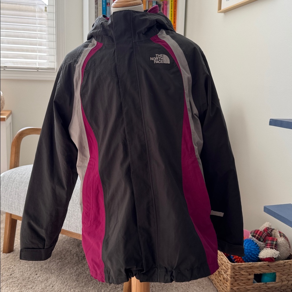 The North Face Antora Gray and Magenta Jacket